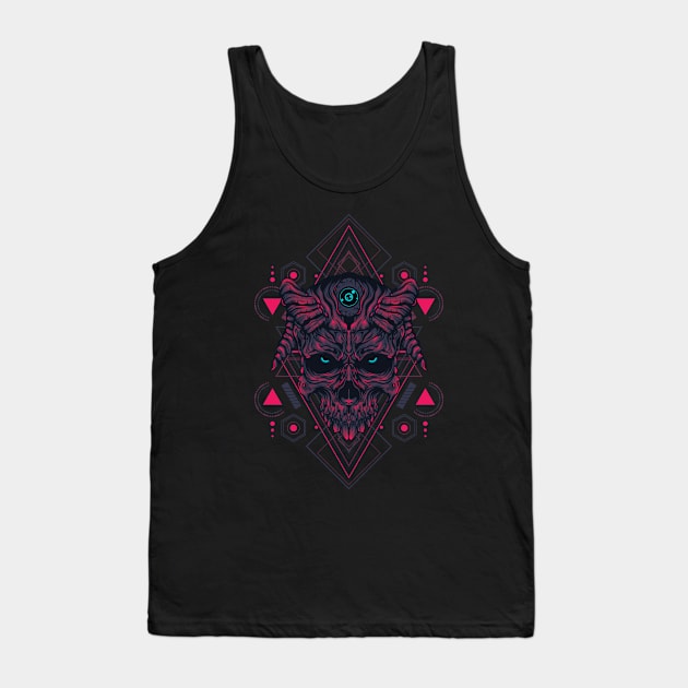 Skull with horns - Sacred Geometry Tank Top by JorgeOrtega88